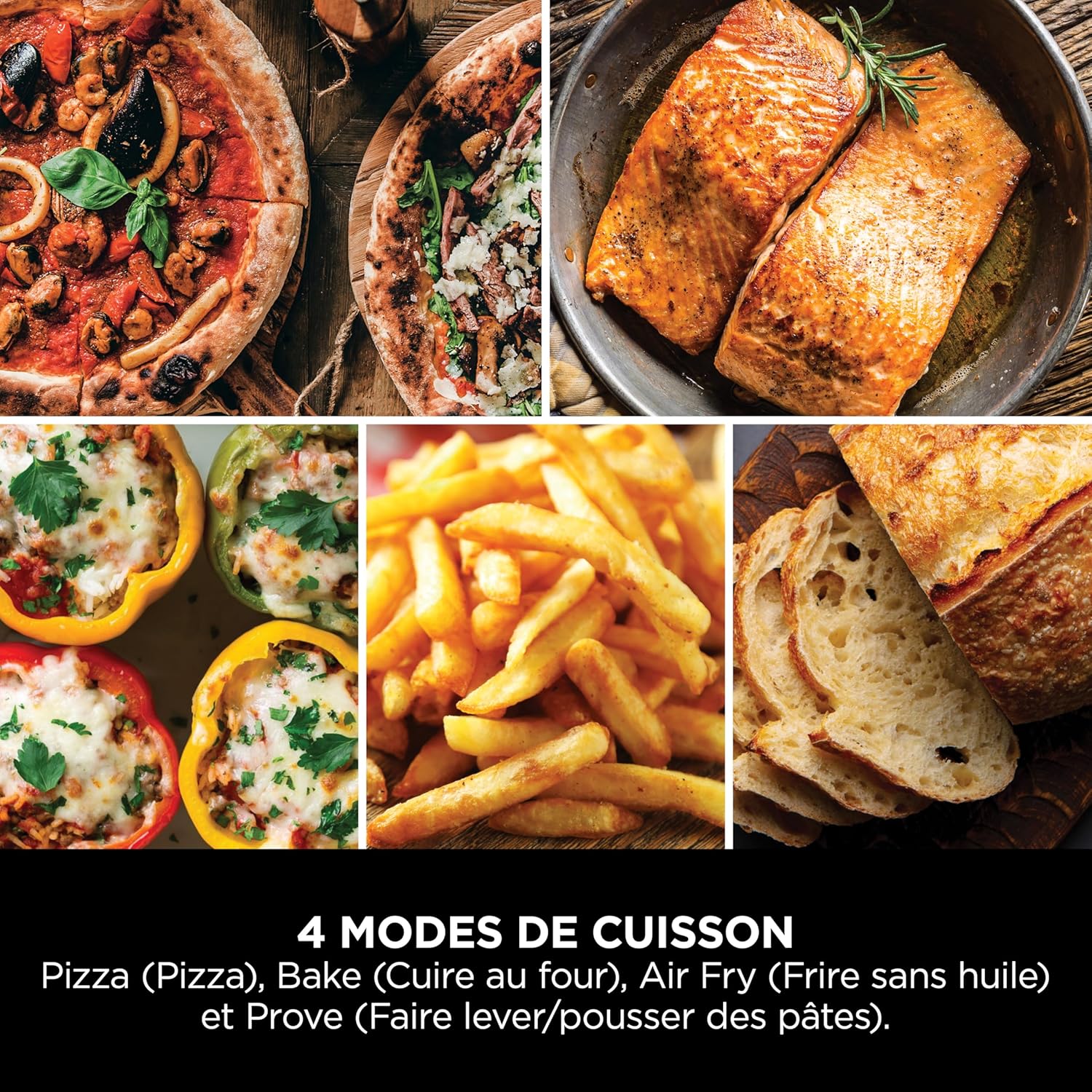 Ninja Woodfire Four à pizza extérieur électrique 8-en-1, rotissoire & fumoir barbecue avec grille, plaque pro-heat, pierre à pizza, granulés de bois et pelle, 6 réglages, orange foncé OO101EU