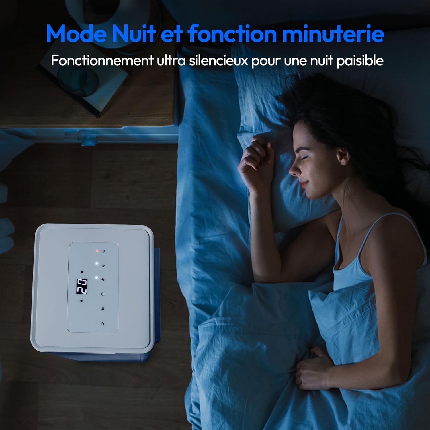MEDION Smart Climatiseur Mobile P1002 (10000 BTU, 3-en-1, Refroidir, Déshumidification, Ventilation, jusqu'à 34m², kit de joint de fenêtre, mode sommeil, contrôle Wifi, Télécommande, Écran, MD 37733)