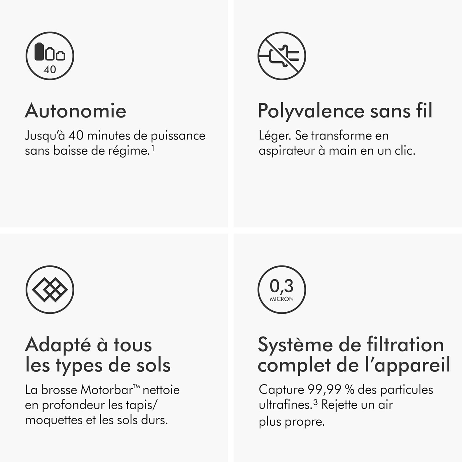 Dyson V8 Advanced™ Aspirateur Balai sans Fil – 130 AW, 40 Min d’autonomie, Brosse Motorbar Auto-démêlante, Accessoires combinés, Station Murale, Argent/Nickel