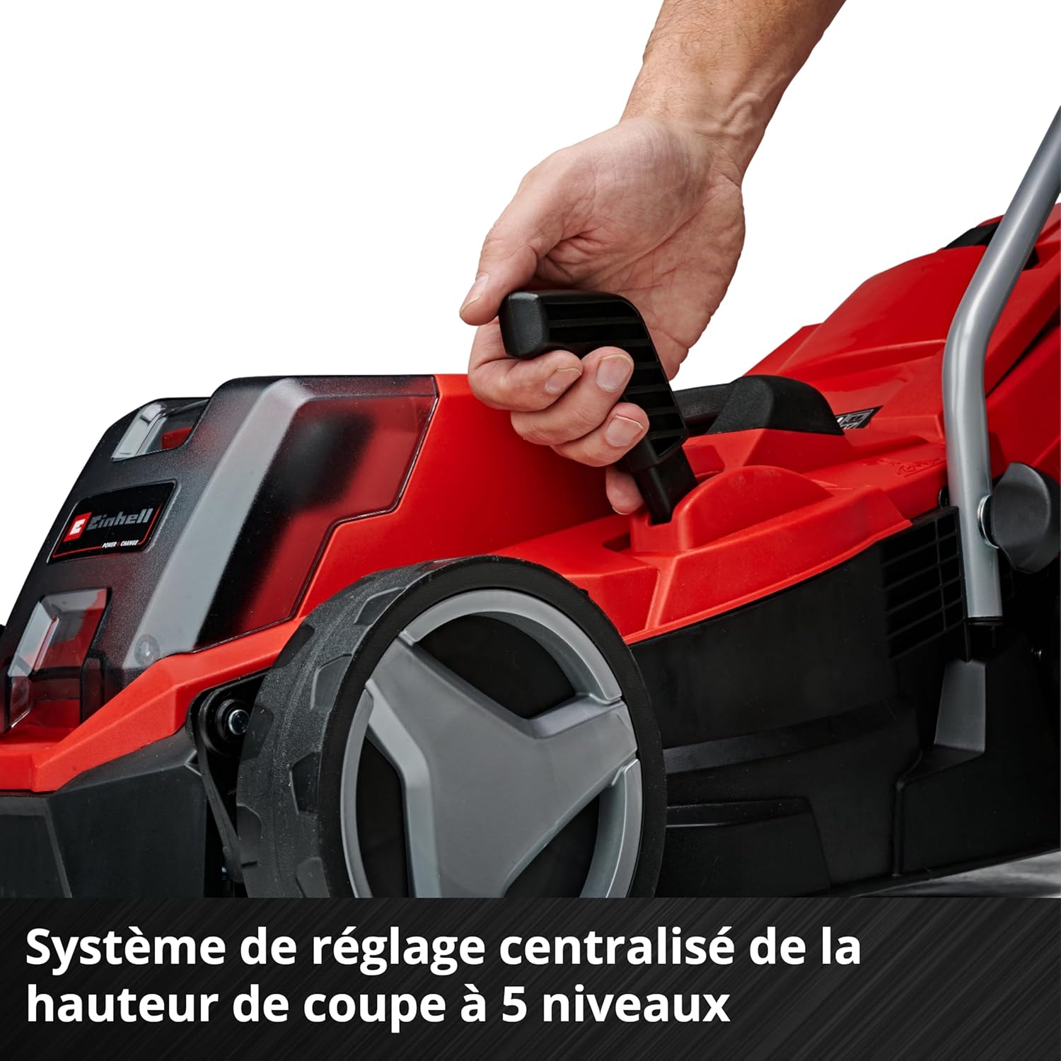 Einhell Tondeuse à gazon sans fil GE-CM 18/33 Li Kit Power X-Change (18V, Largeur de Coupe 33cm, Surface conseillée 200 m²) Livré avec Batterie 4,0 Ah et Chargeur