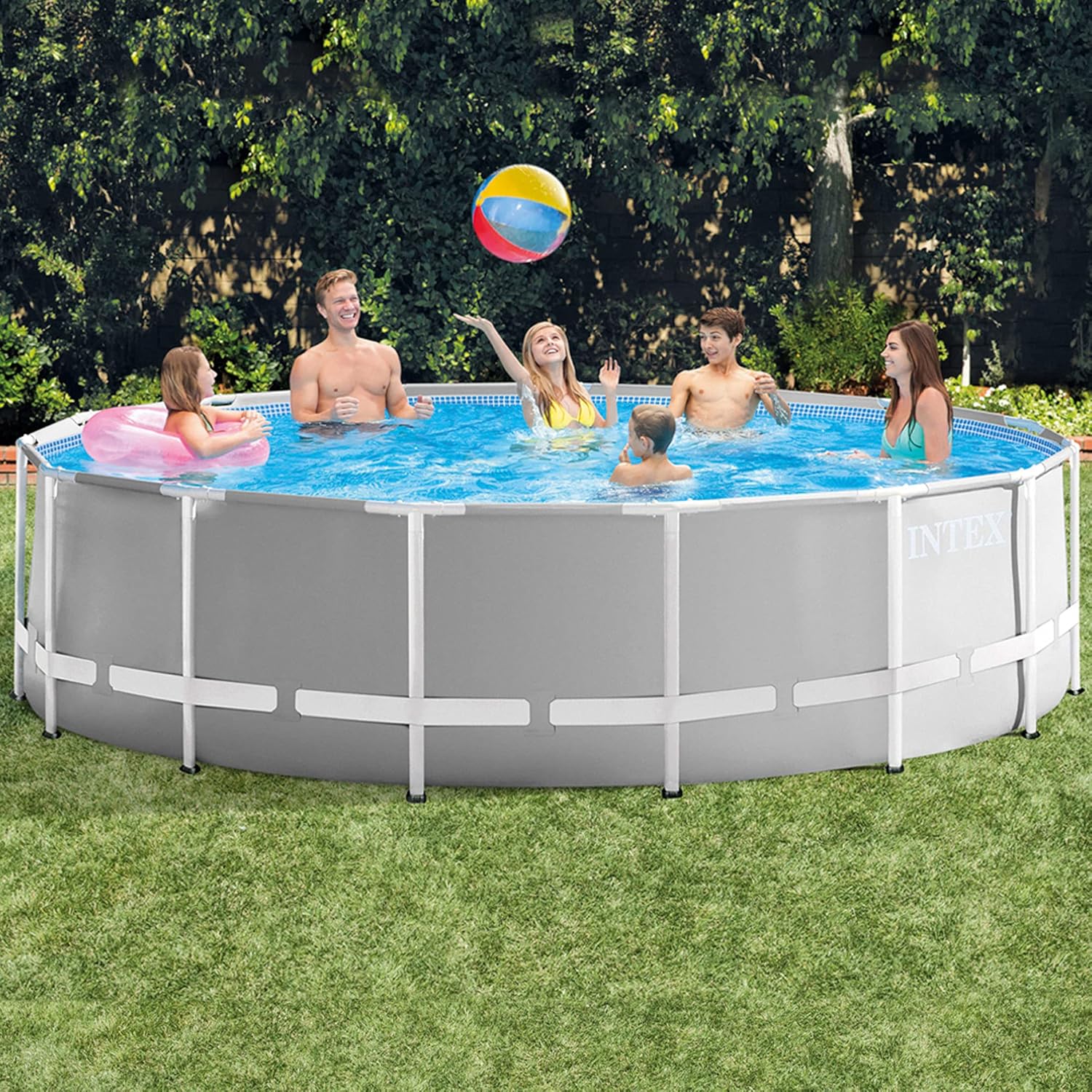Intex piscine prism frame ronde tubulaire (ø)3,05 x (h)0,76m