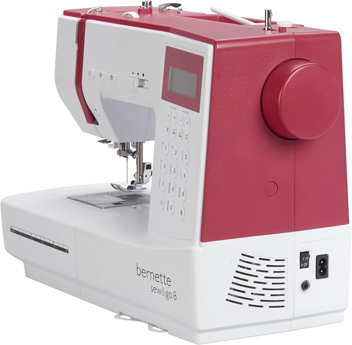 Bernette Sew&GO8 Machine à coudre ordinateur avec 197 programmes de couture, bras libre, écran multifonction, couture, patchwork, matelassage, White