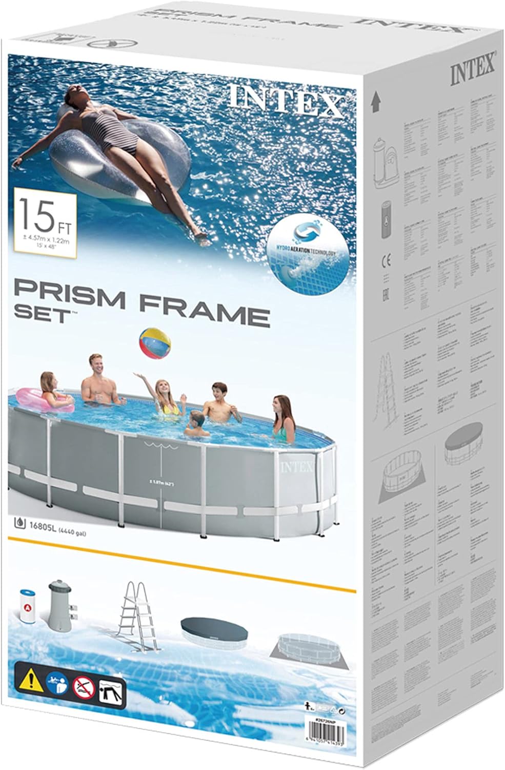 Intex piscine prism frame ronde tubulaire (ø)3,05 x (h)0,76m