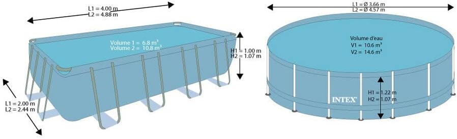 Intex piscine prism frame ronde tubulaire (ø)3,05 x (h)0,76m