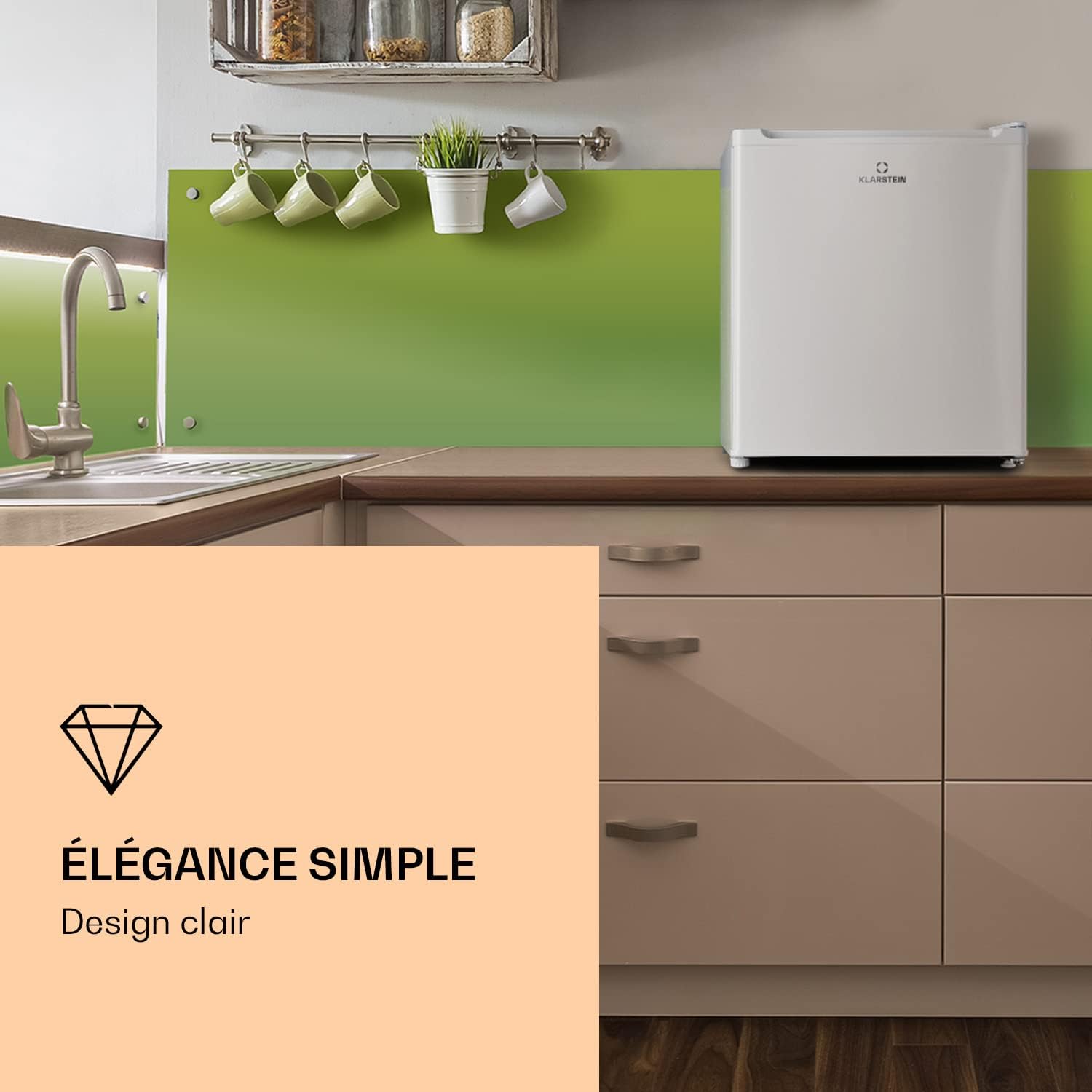Klarstein Mini Congelateur Armoire, Petit Congélateur pour la Chambre et la Maison, Mini congélateur 33L, Congelateur Petite Taille avec Etagère, Econome en Energie, Appareil à glaçons et Grattoir
