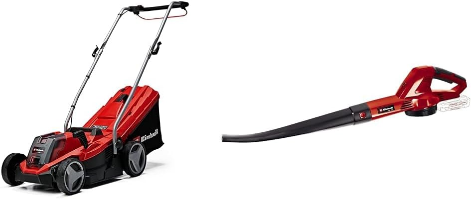 Einhell Tondeuse à gazon sans fil GE-CM 18/33 Li Kit Power X-Change (18V, Largeur de Coupe 33cm, Surface conseillée 200 m²) Livré avec Batterie 4,0 Ah et Chargeur