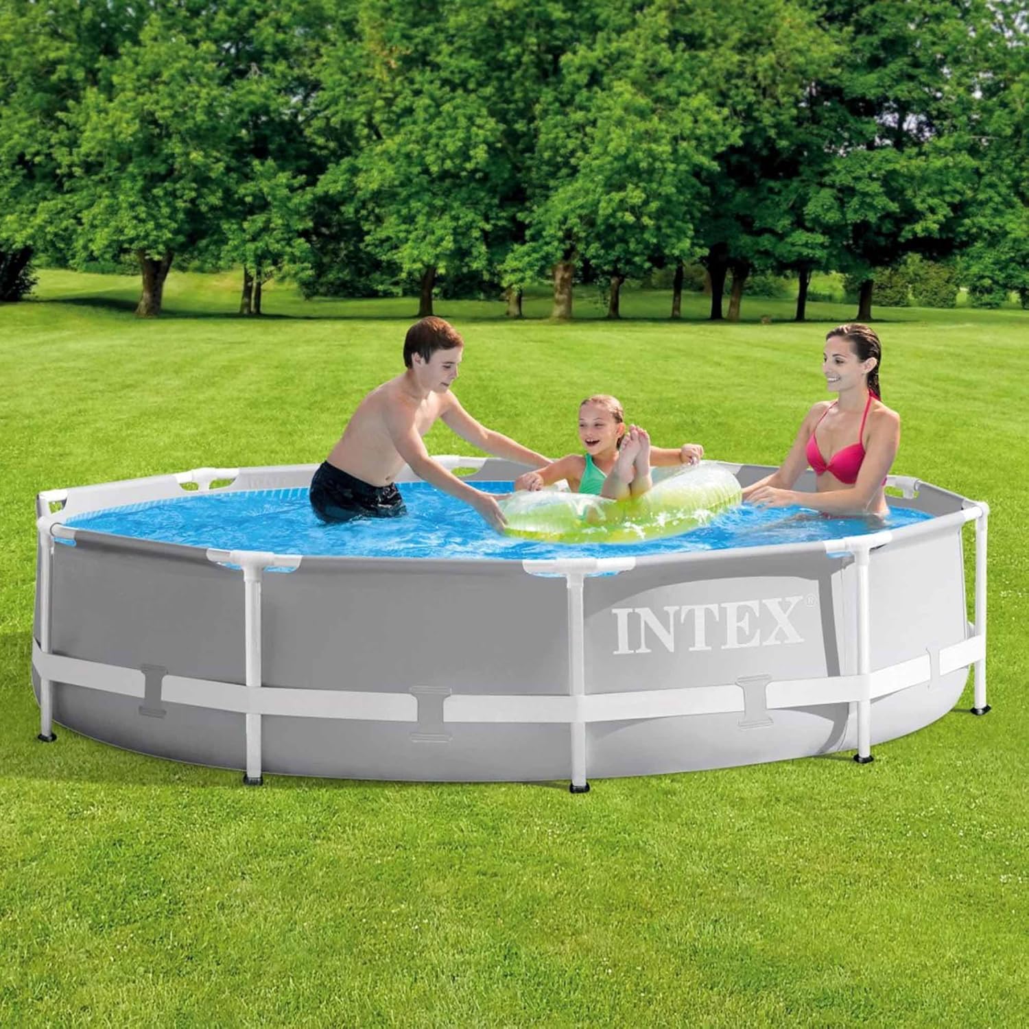 Intex piscine prism frame ronde tubulaire (ø)3,05 x (h)0,76m