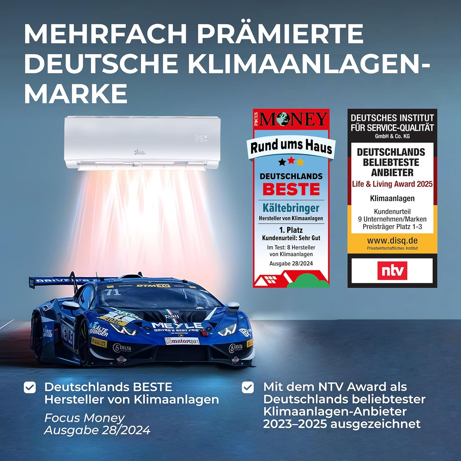 Kältebringer Climatiseur Split - 18000 BTU (5,1 kW) - Avec fonction chauffage, WiFi et App - très silencieux & économe en énergie - kit complet, 5m conduite de frigorigène, R32, matériel de montage