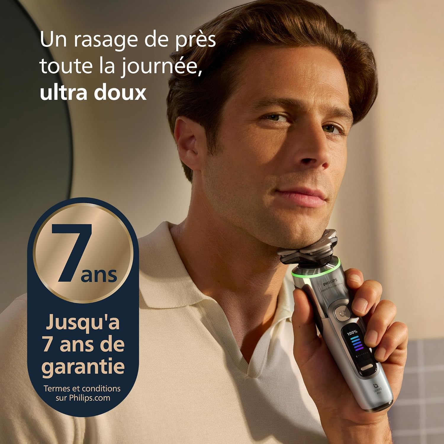 Philips Rasoir i9000 Prestige Ultra, Rasoir électrique 100% étanche, Technologie Skin IQ Pro, Système Triple Lift & Cut, Lames de précision NanoTech rotatives 360°, 5 modes de rasage, XP9401/38
