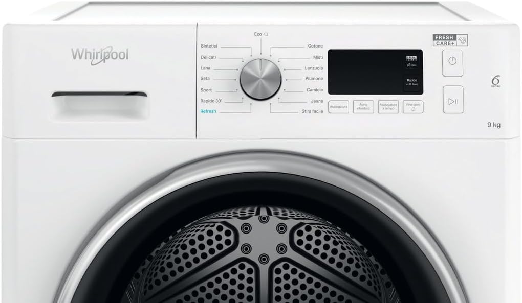 Whirlpool Sèche-linge autoportant avec pompe à chaleur 9 kg FFT M11 9 x 2BS IT R, classe énergétique A++, largeur 59,5 cm, hauteur 84,9 cm, profondeur 64,9 cm
