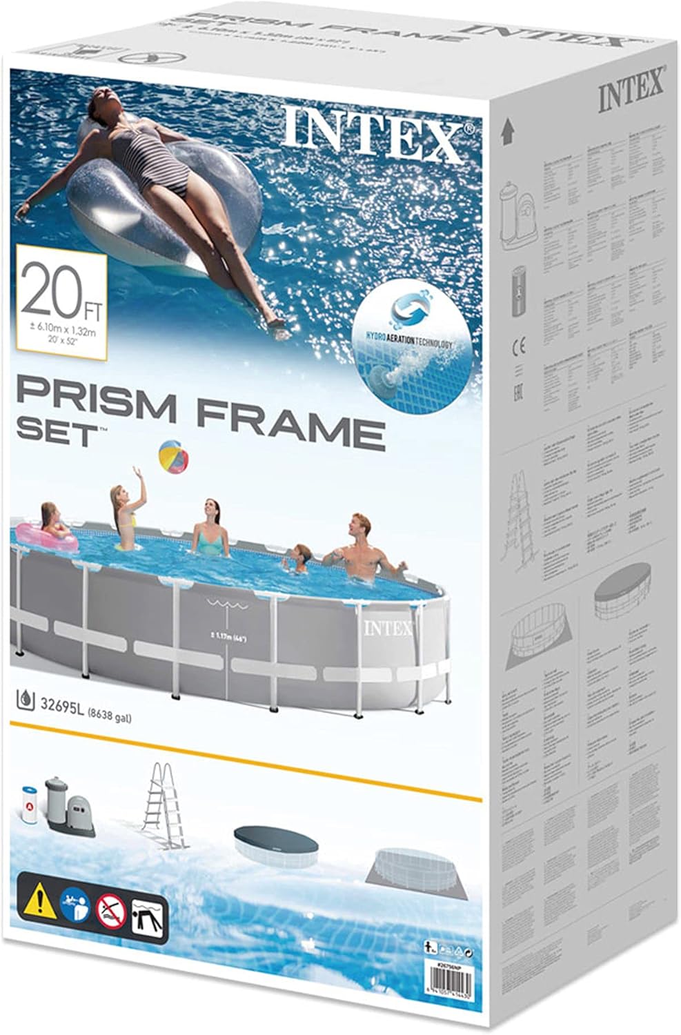 Intex piscine prism frame ronde tubulaire (ø)3,05 x (h)0,76m