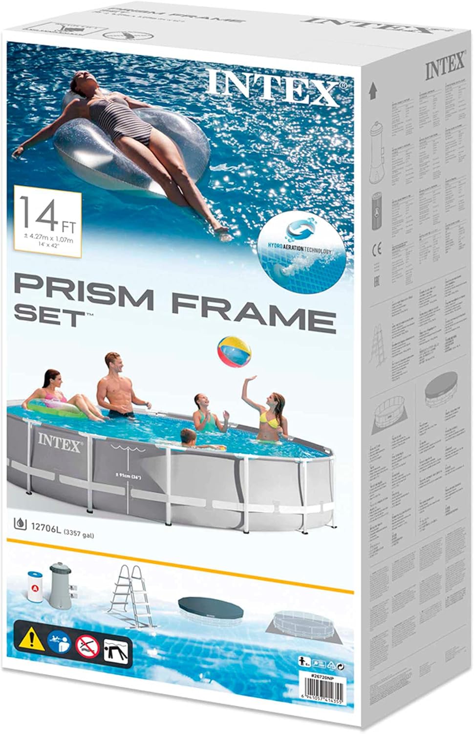 Intex piscine prism frame ronde tubulaire (ø)3,05 x (h)0,76m