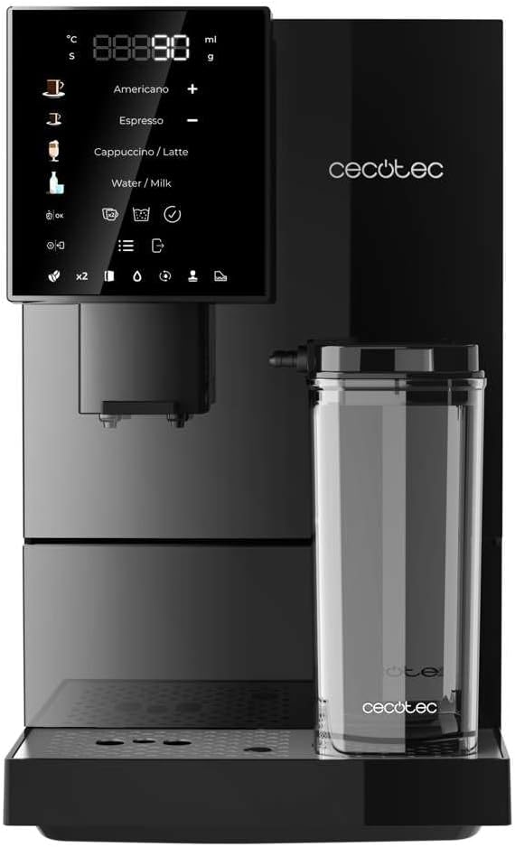 Cecotec Machine à Café Superautomatique Cremmaet Compactccino Black Rose, 19 bars, Réservoir à lait, Système Thermoblock, 5 niveaux de mouture, Réservoir à café 150g