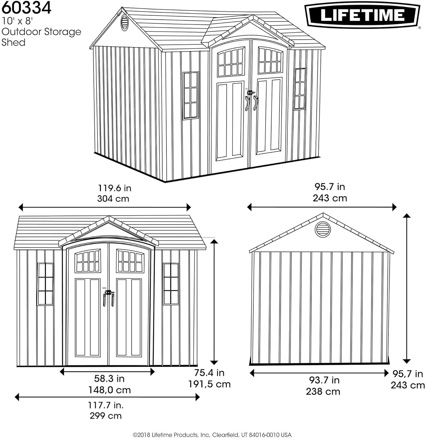 Lifetime Abri de Jardin Tan 132,7 x 204,4 x 227,9 cm