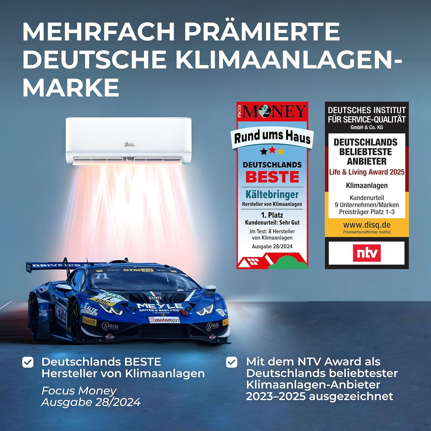 Kältebringer Climatiseur Split - 18000 BTU (5,1 kW) - Avec fonction chauffage, WiFi et App - très silencieux & économe en énergie - kit complet, 5m conduite de frigorigène, R32, matériel de montage