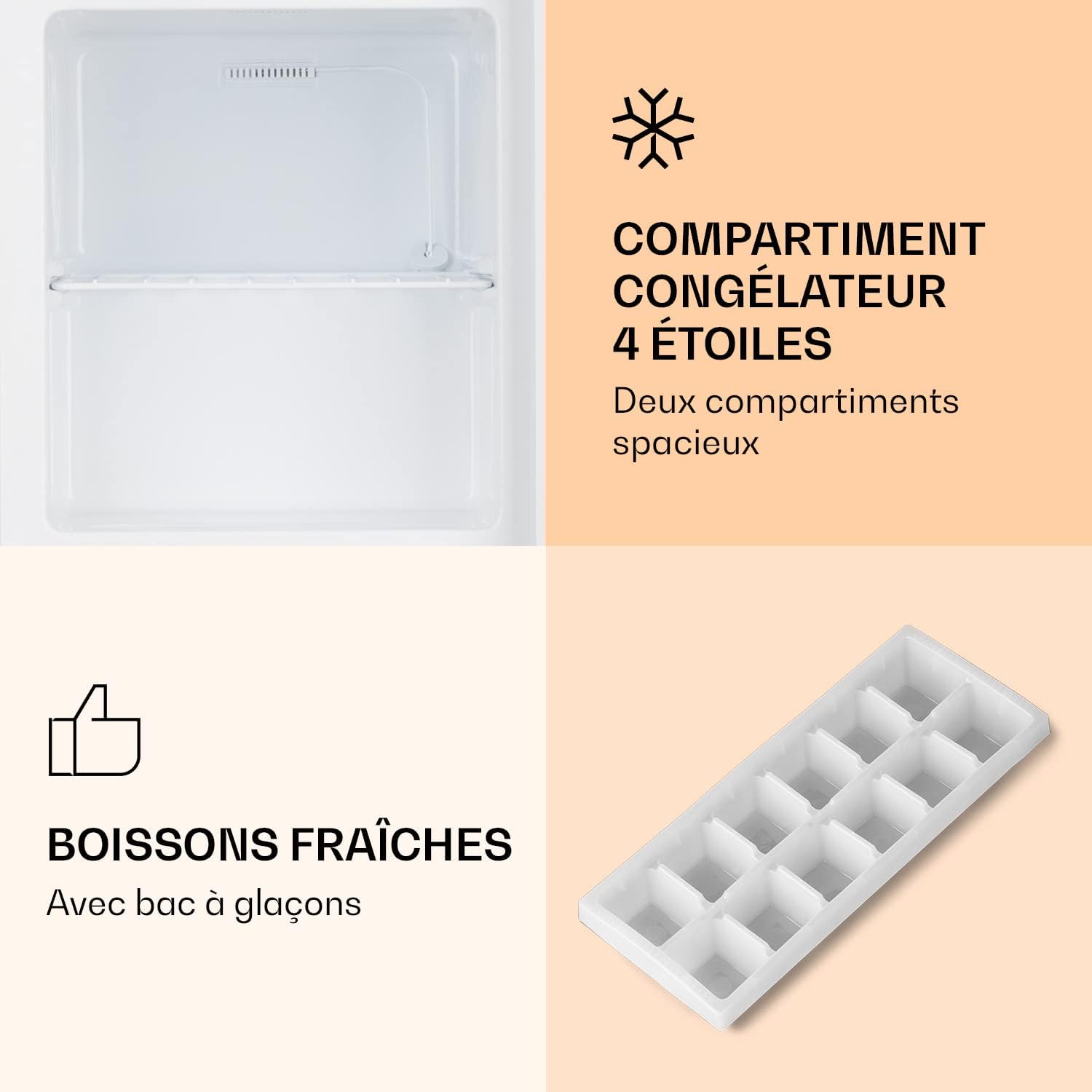 Klarstein Mini Congelateur Armoire, Petit Congélateur pour la Chambre et la Maison, Mini congélateur 33L, Congelateur Petite Taille avec Etagère, Econome en Energie, Appareil à glaçons et Grattoir