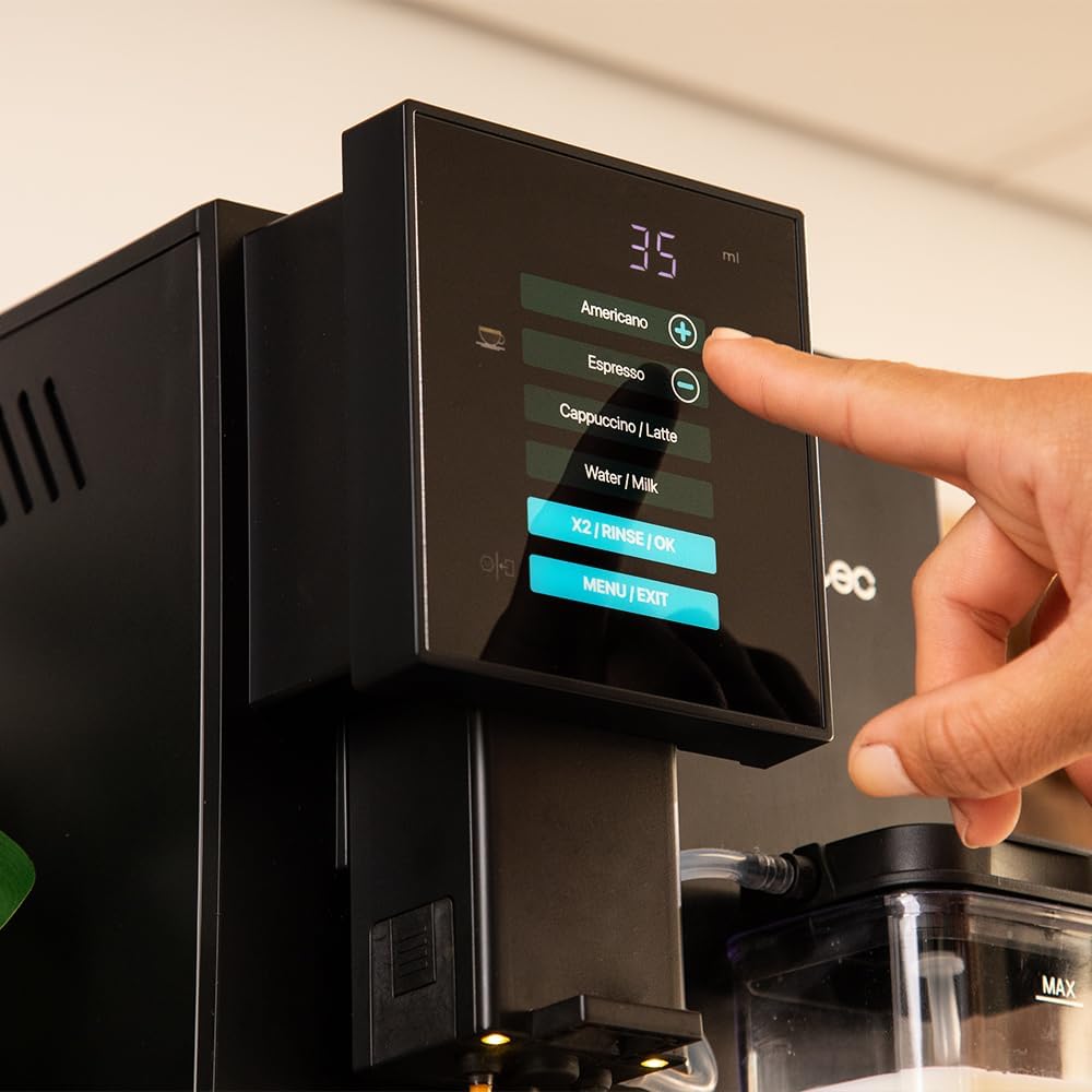 Cecotec Machine à Café Superautomatique Cremmaet Compactccino Black Rose, 19 bars, Réservoir à lait, Système Thermoblock, 5 niveaux de mouture, Réservoir à café 150g
