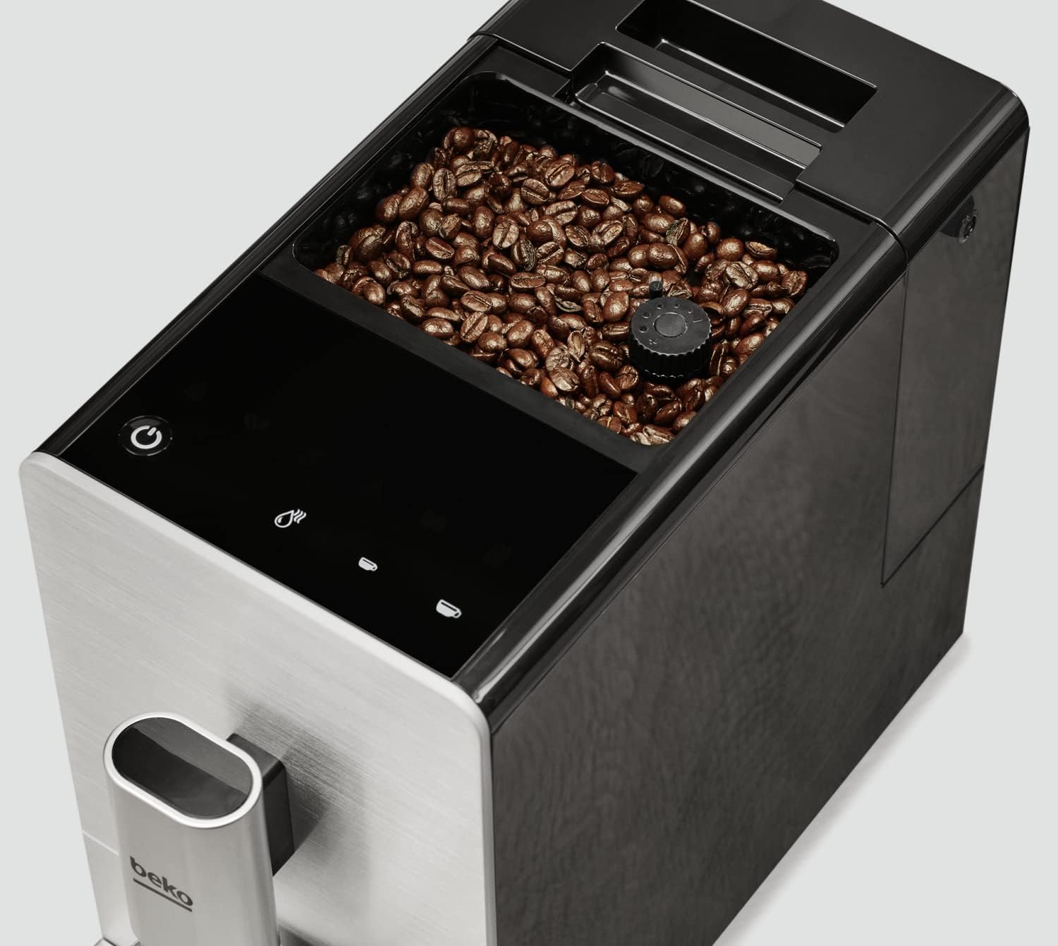 BEKO, Machine à café, expresso automatique, 1350 W / 19 bars, Capacité café : 125 g, Capacité eau : 1,4L, Système autonettoyant, 5 niveaux de broyage, Arrêt automatique, Façade Inox Brossé