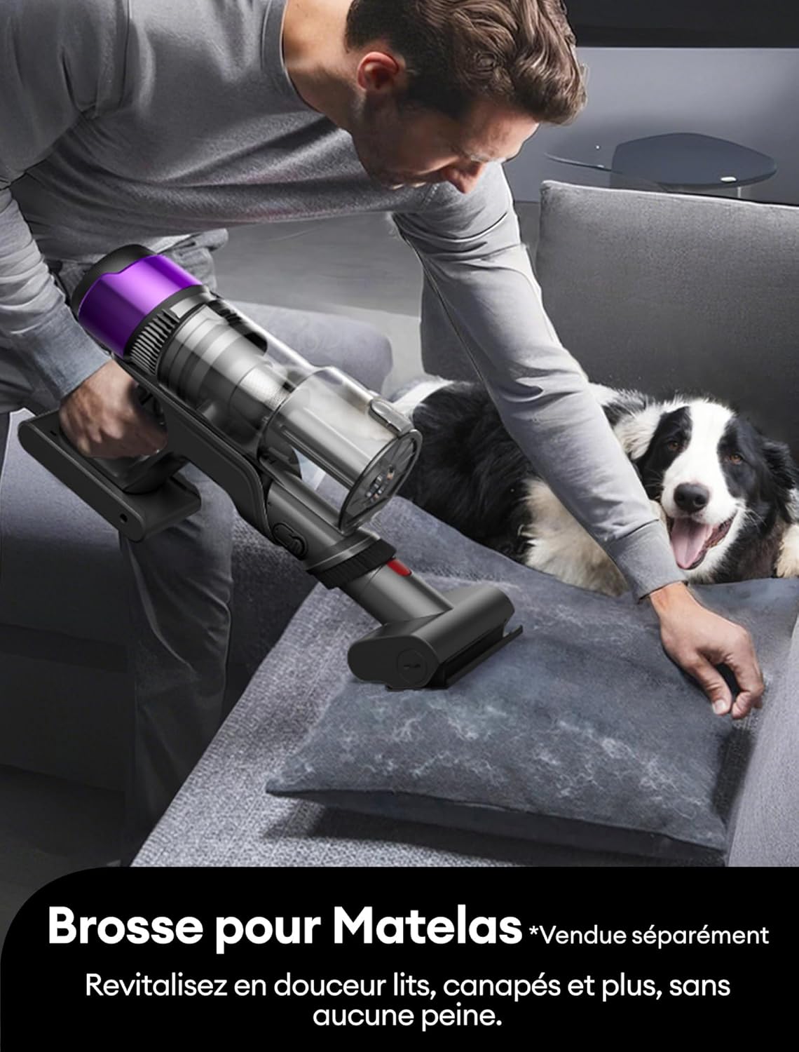 Ultenic U20 Aspirateur Balai sans Fil, 55kPa/60min Aspirateur sans Fil, Technologie GreenEye, Tube Pliable, Brosse de Sol TangleTame, Puissant pour Poils Animaux, Sol Dur et Voiture