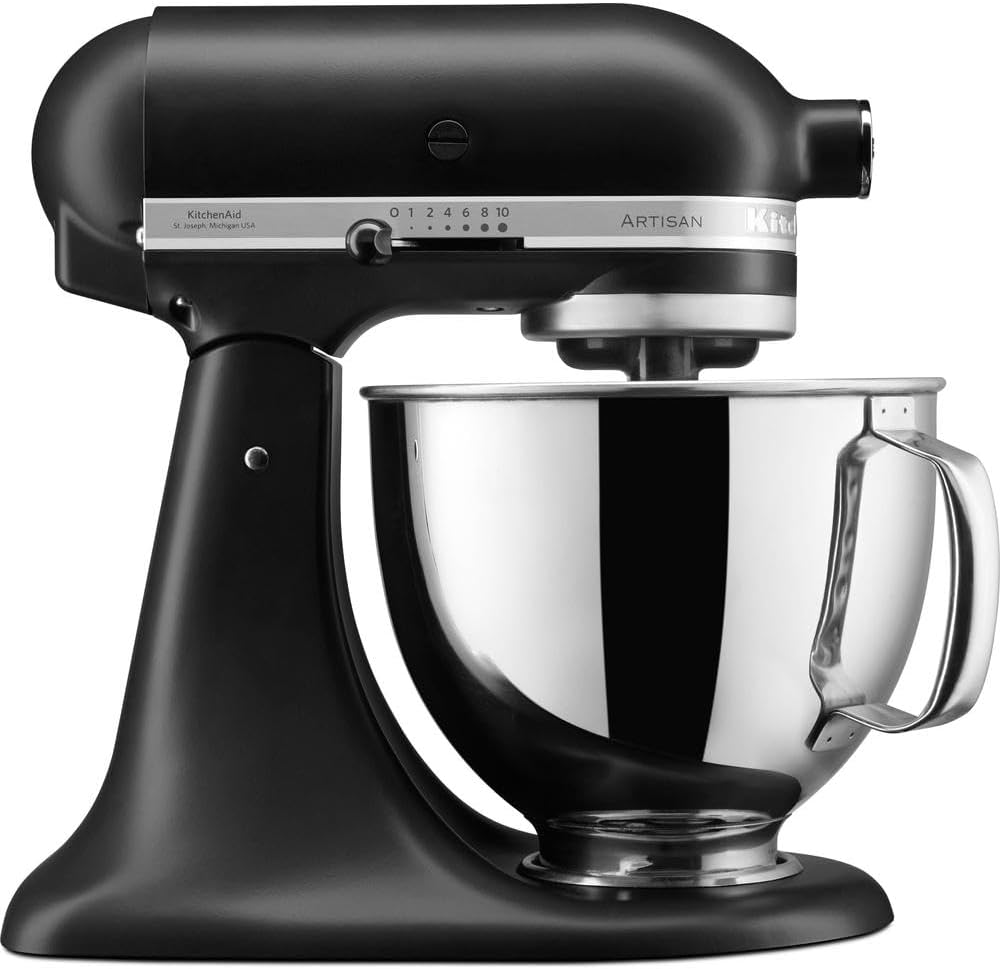 KitchenAid Robot Pâtissier I Artisan I Robot cuisine multifonctions à tête inclinable I Avec 4 accessoires I Bol de 4,8L | Crème