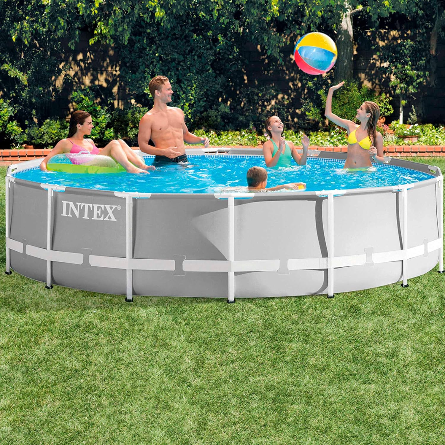 Intex piscine prism frame ronde tubulaire (ø)3,05 x (h)0,76m