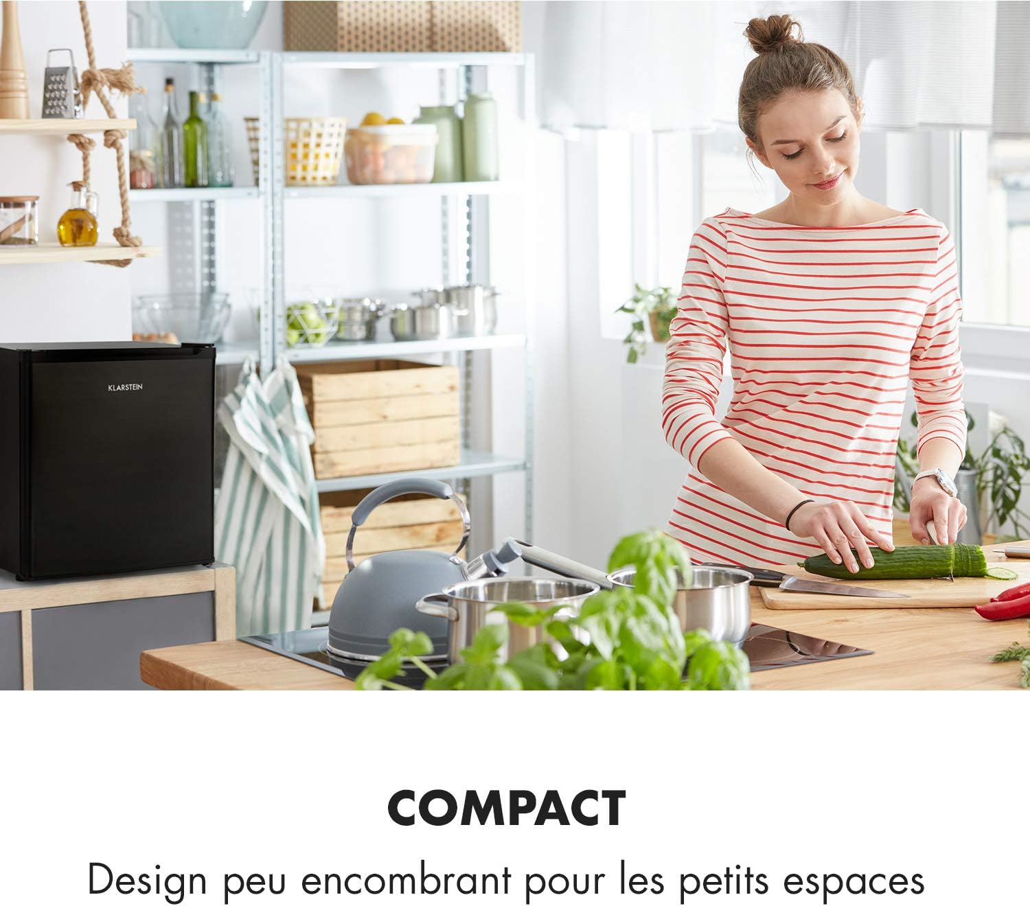 Klarstein Mini Congelateur Armoire, Petit Congélateur pour la Chambre et la Maison, Mini congélateur 33L, Congelateur Petite Taille avec Etagère, Econome en Energie, Appareil à glaçons et Grattoir