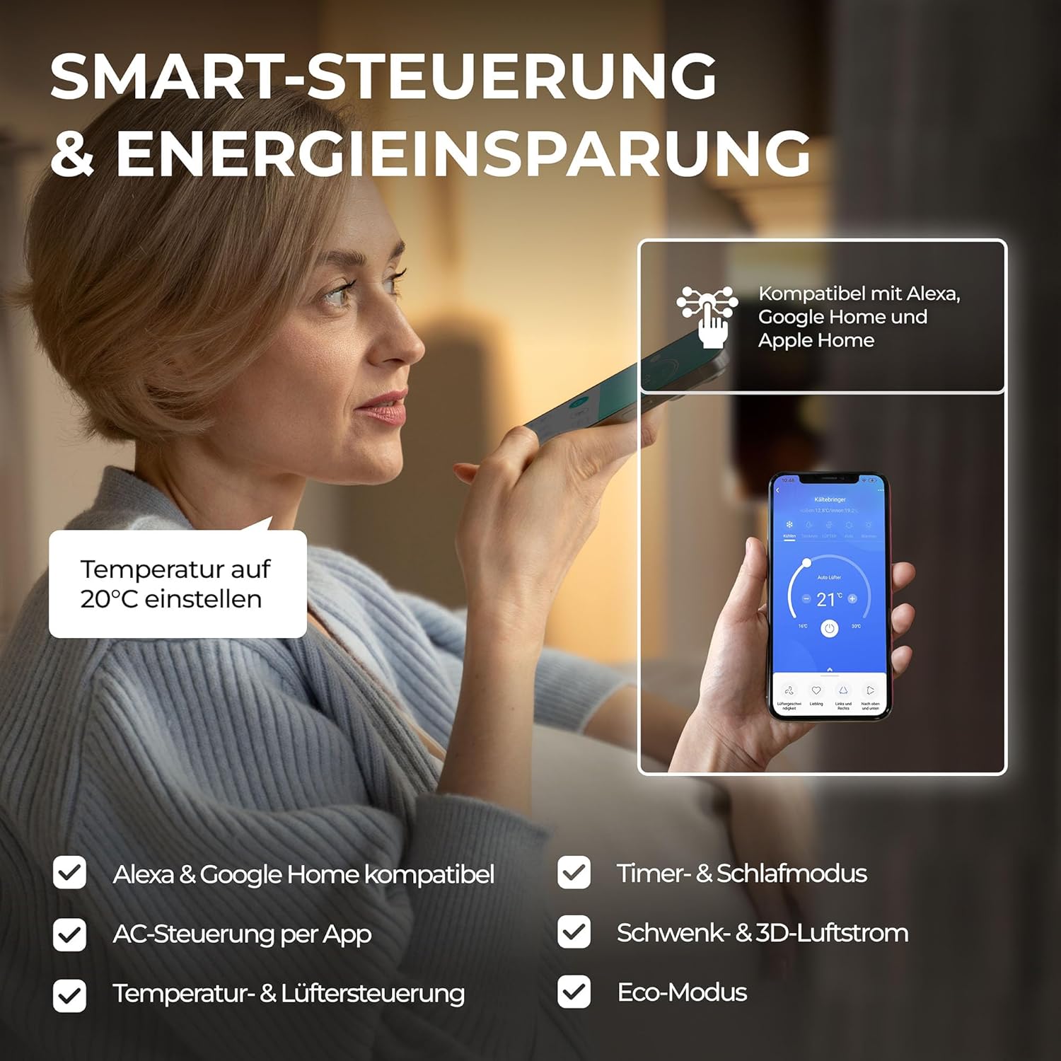 Kältebringer Climatiseur Split - 18000 BTU (5,1 kW) - Avec fonction chauffage, WiFi et App - très silencieux & économe en énergie - kit complet, 5m conduite de frigorigène, R32, matériel de montage