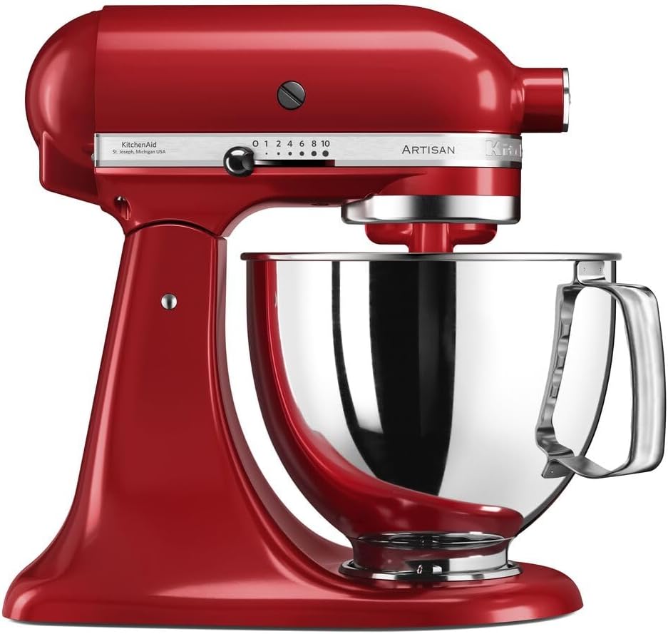 KitchenAid Robot Pâtissier I Artisan I Robot cuisine multifonctions à tête inclinable I Avec 4 accessoires I Bol de 4,8L | Crème