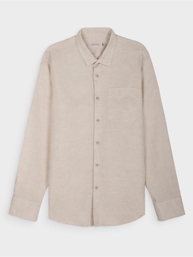 Camisa Lino Manga Larga para Hombre 38717