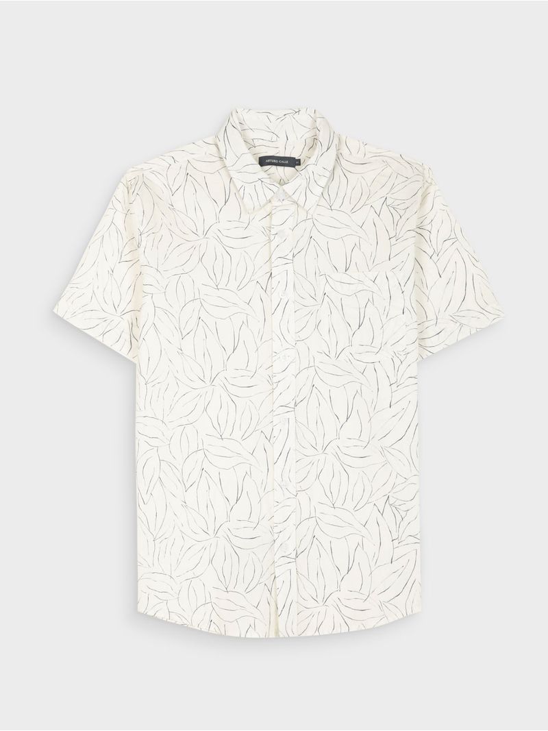 Camisa de Algodón y Lino para Hombre 42924