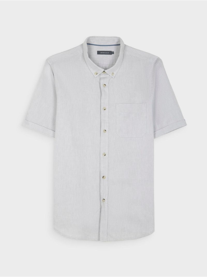 Camisa Unicolor Manga Corta para Hombre 42573