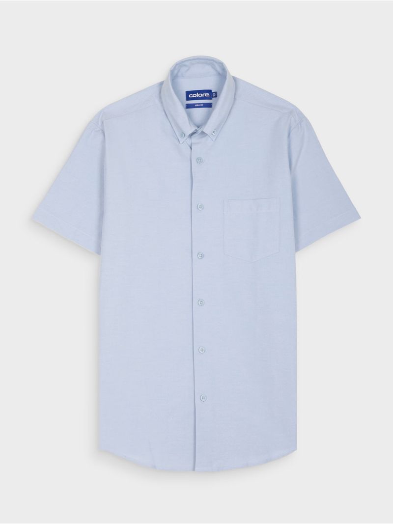 Camisa Unicolor Manga Corta para Hombre 13117