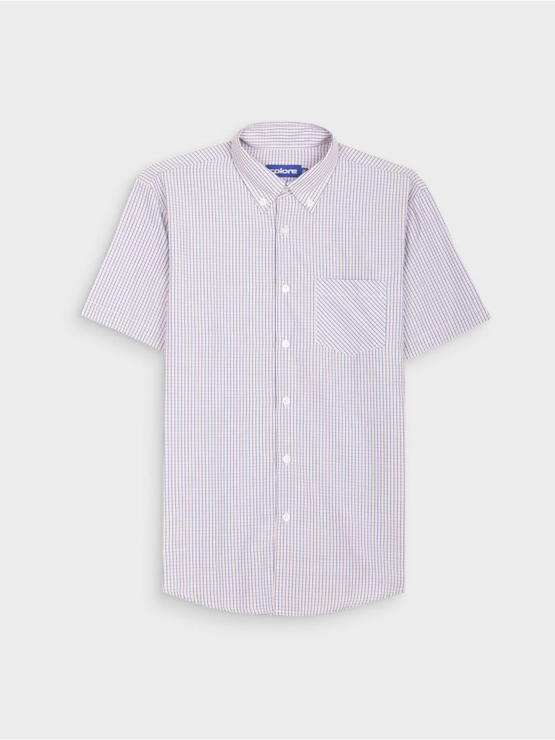 Camisa Casual Cuadros Manga Corta para Hombre 12772
