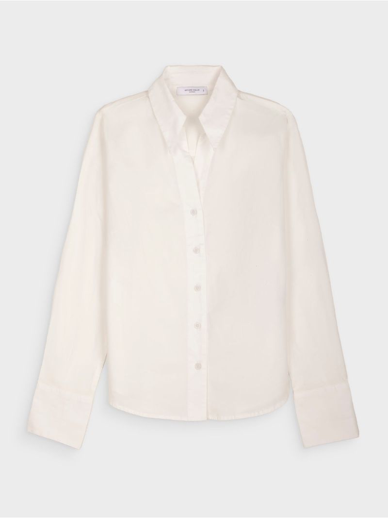 Camisa Clásica Unicolor para Mujer 40943