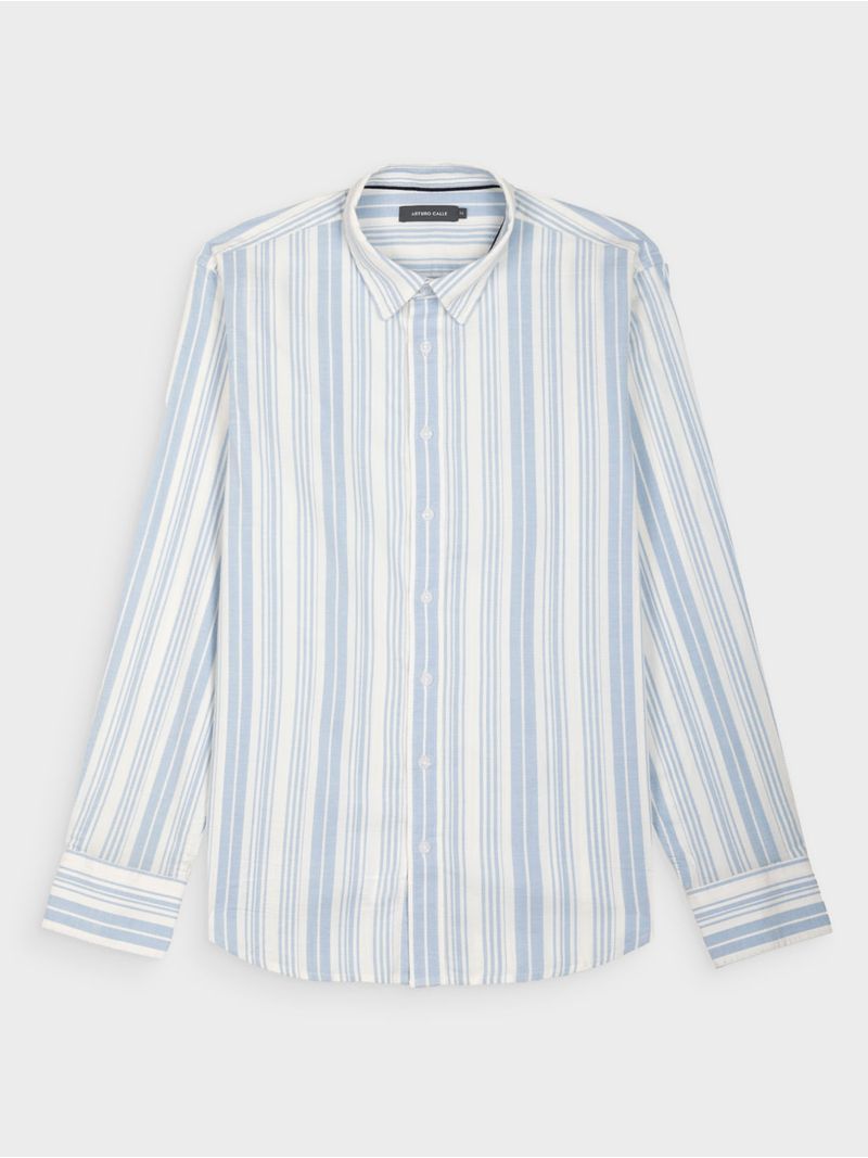 Camisa Rayas Manga Larga para Hombre 39059