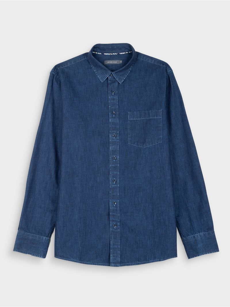 Camisa Denim Manga Larga para Hombre 39066