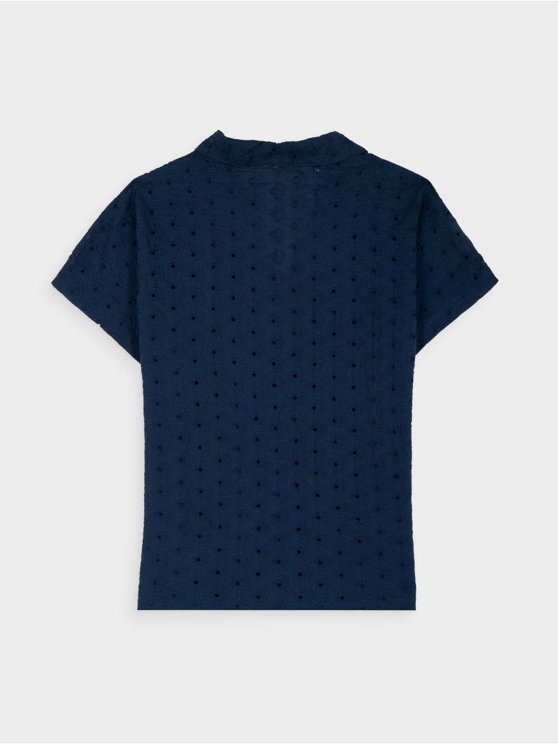 Blusa Unicolor Texturizada para Mujer 44465