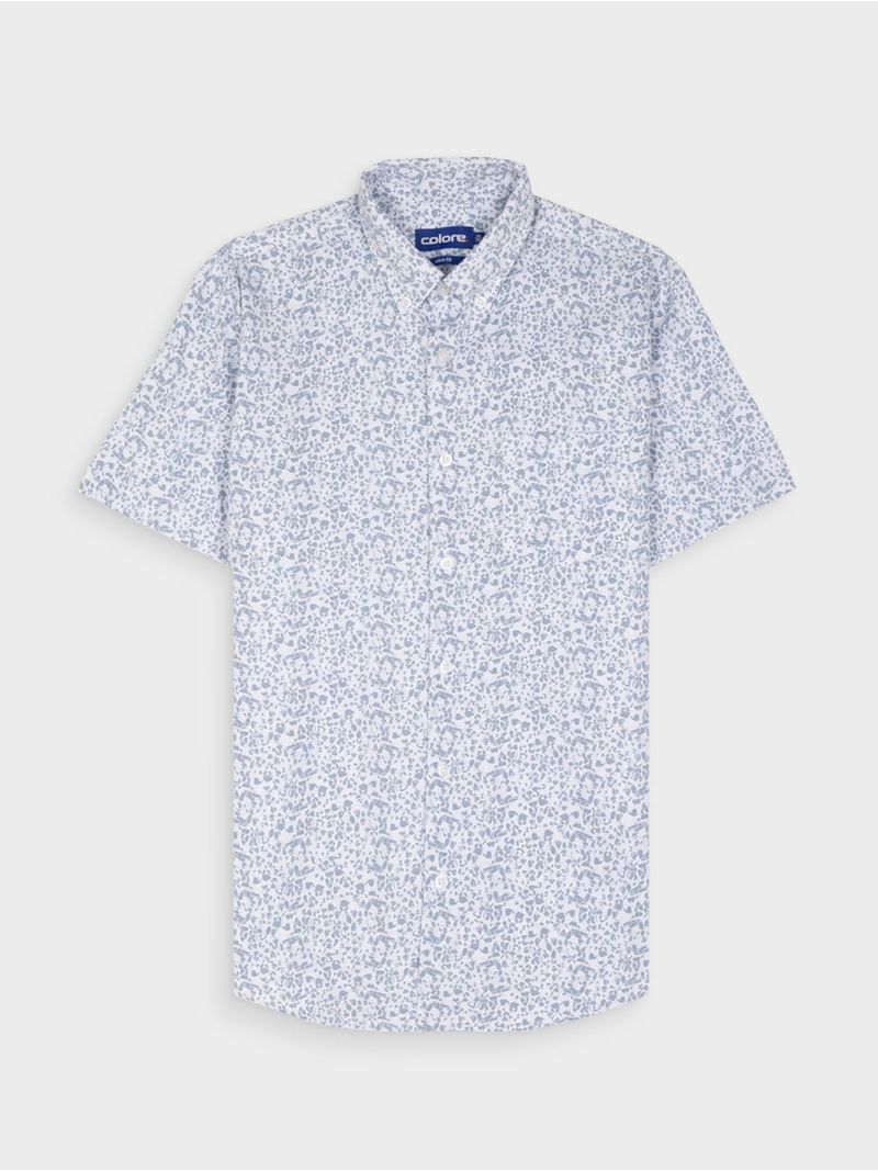 Camisa Estampada Manga Corta para Hombre 13111