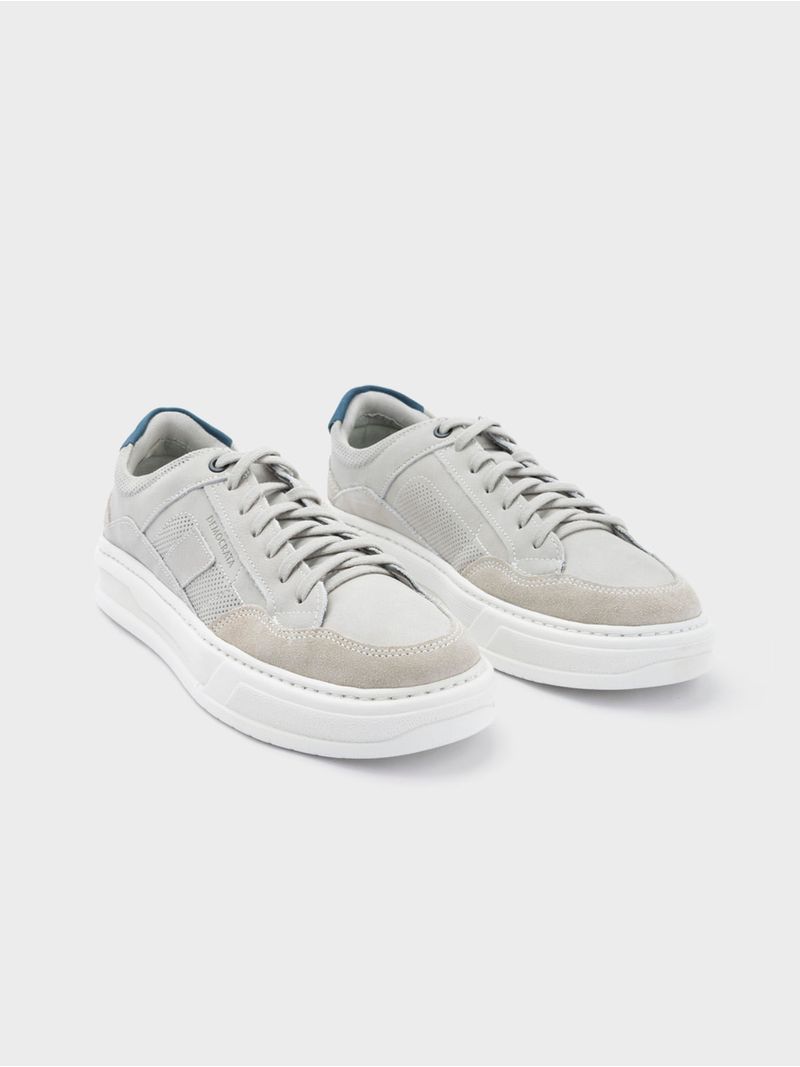 Tenis con Suela de Caja con Diversas Texturas Y Materiales en Cuero 45493