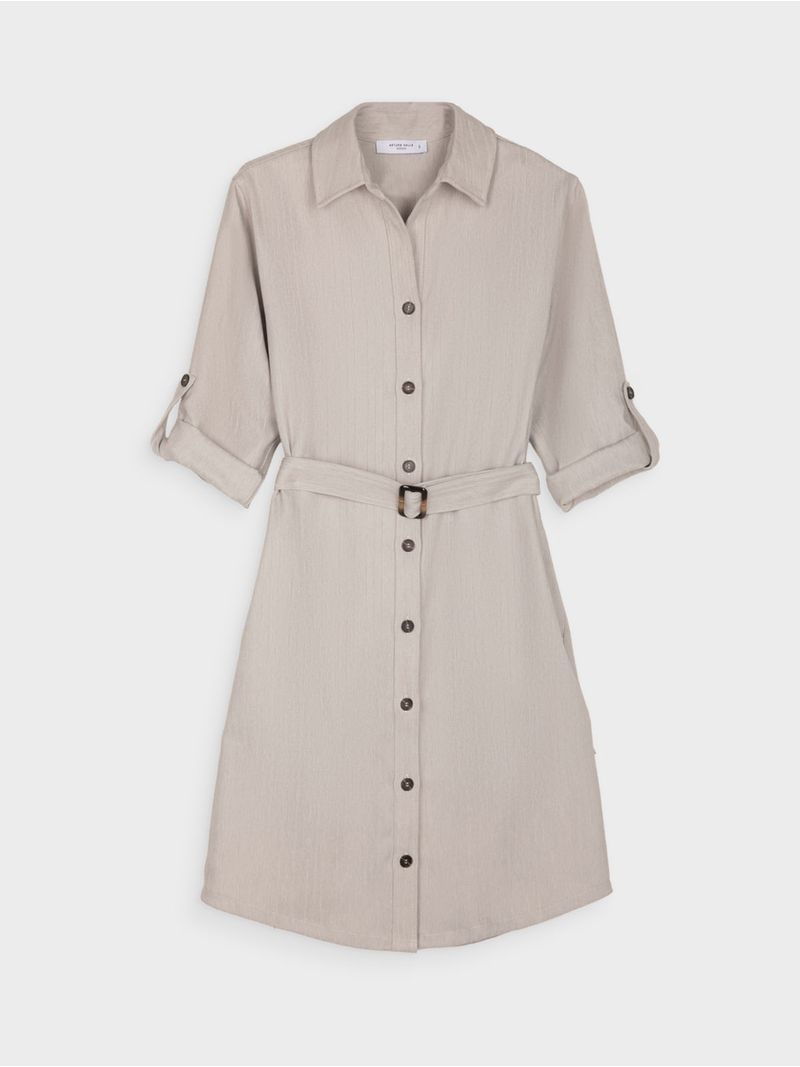 Vestido Corto con Cinturón Y Abotonadura en El Frente para Mujer 38209