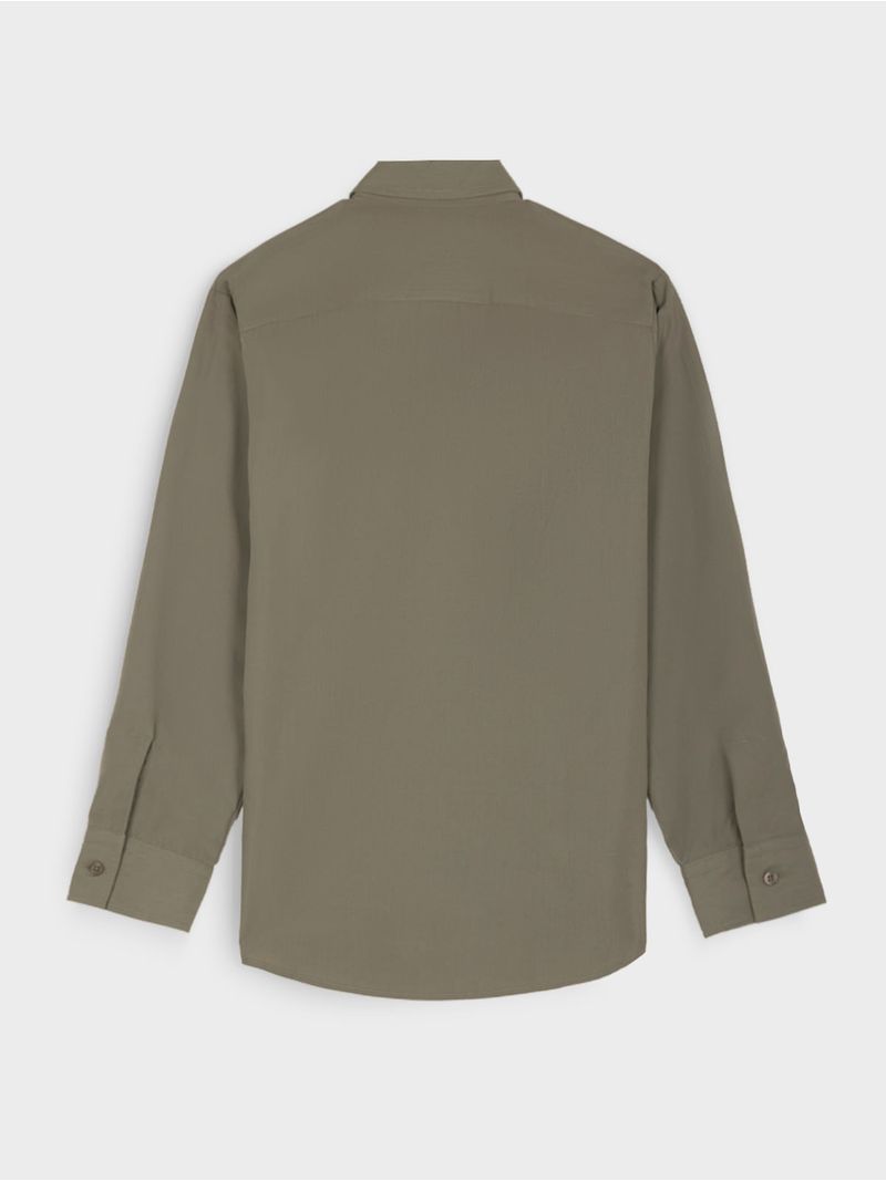 Camisa Casual Unicolor Manga Larga para Hombre 13238