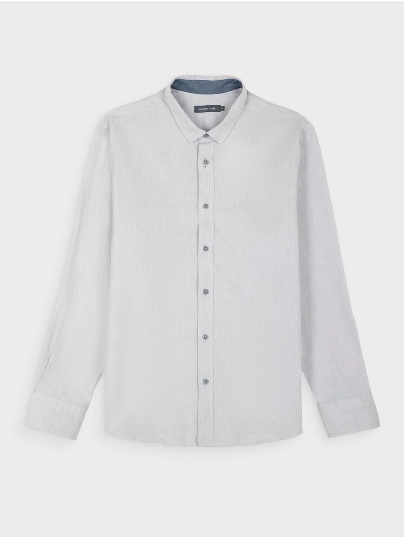 Camisa Unicolor Manga Larga para Hombre 42566