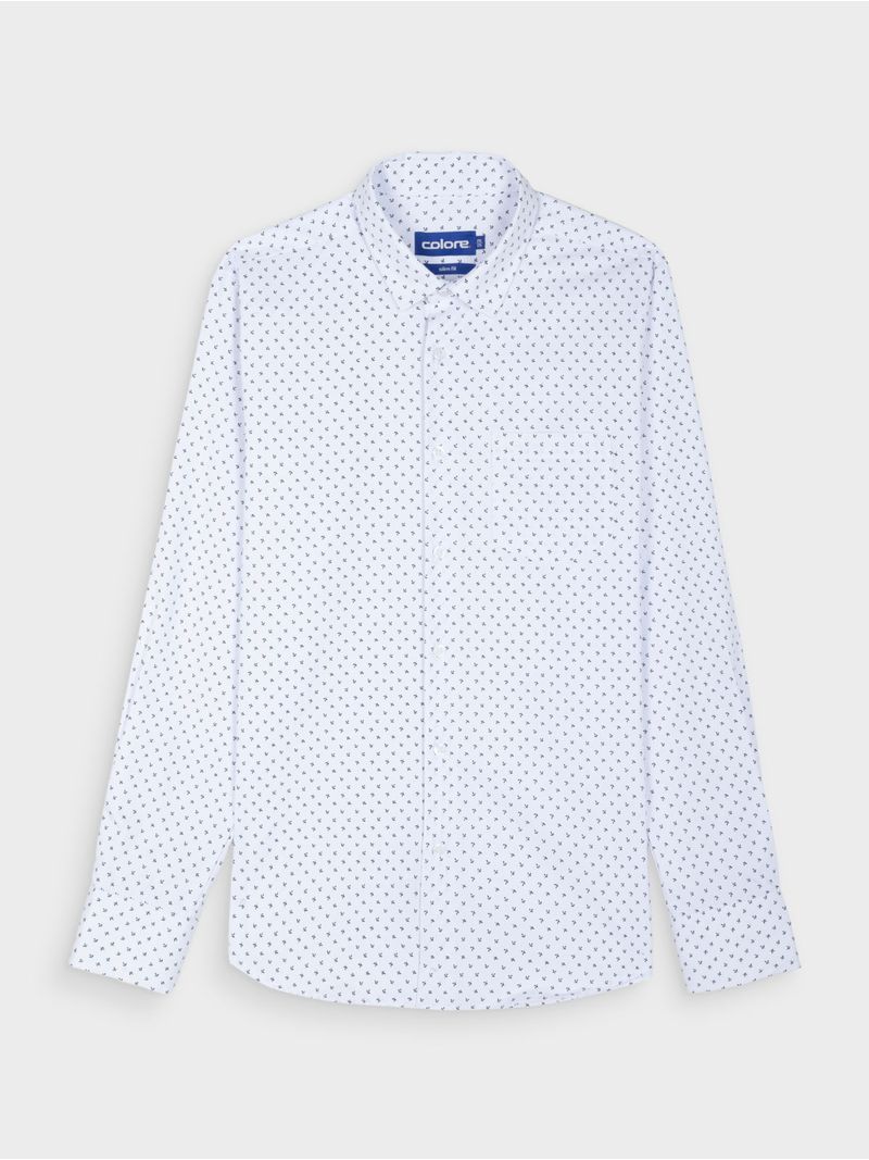 Camisa Estampada Manga Larga para Hombre 13114