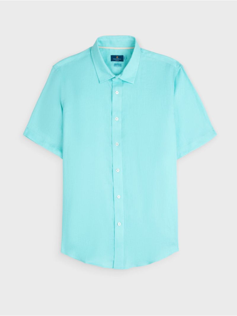 Camisa Manga Corta Unicolor para Hombre 03025