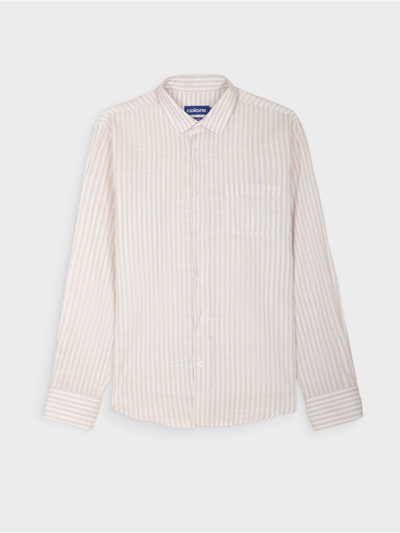 Camisa Casual de Rayas Manga Larga para Hombre 13102