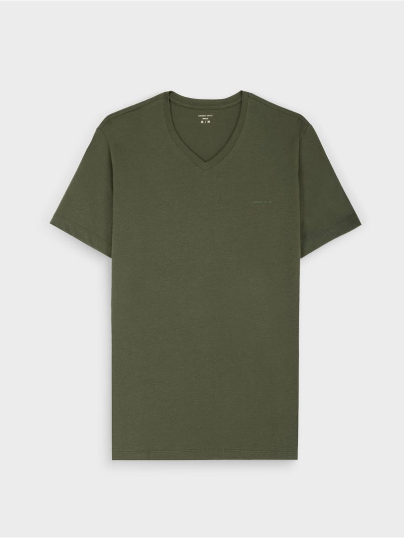 Camiseta Jersey Algodón Cuello V para Hombre 44546