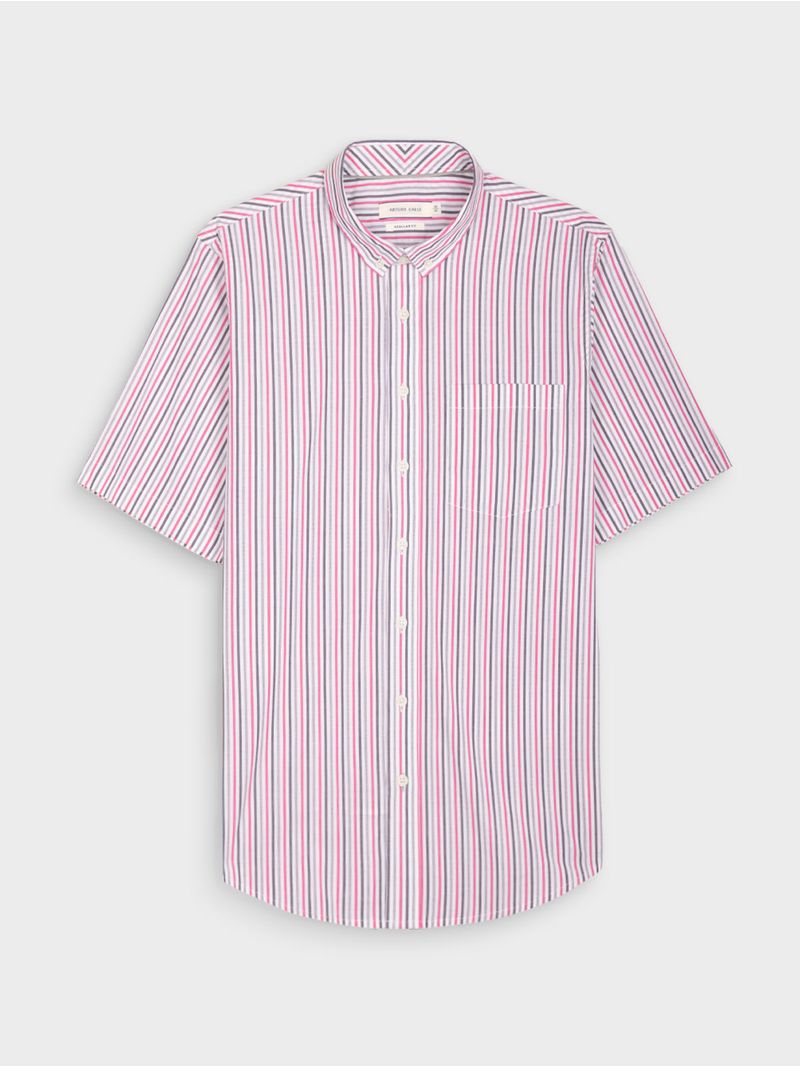 Camisa Rayas Manga Corta para Hombre 35156