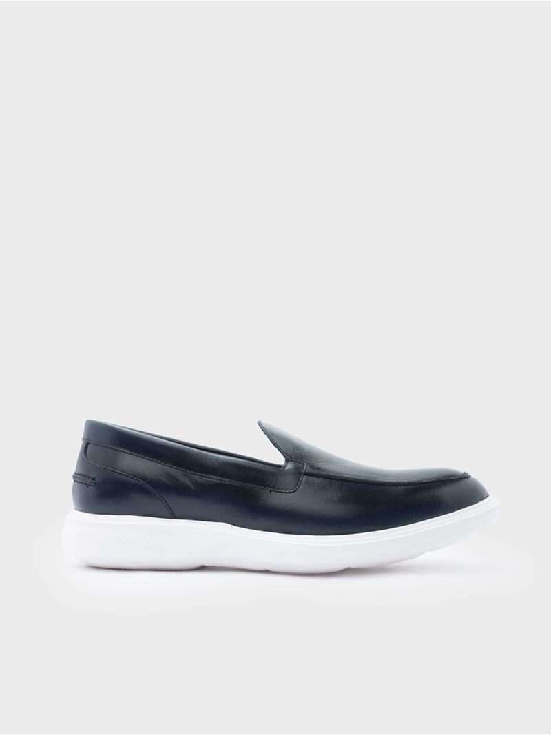 Mocasín Casual con Suela Baja en Contraste Y Vira de Apariencia Cosida 38506
