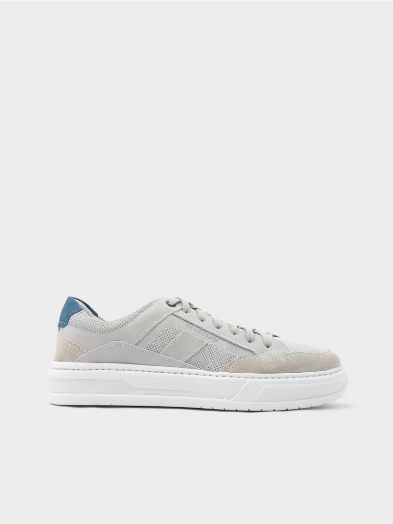 Tenis con Suela de Caja con Diversas Texturas Y Materiales en Cuero 45493