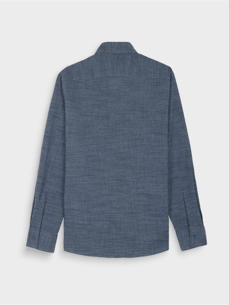 Camisa Casual de Textura Manga Larga para Hombre 13626
